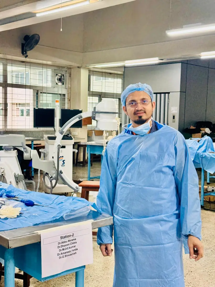 Dr. Abu Akrama in the operating theatre