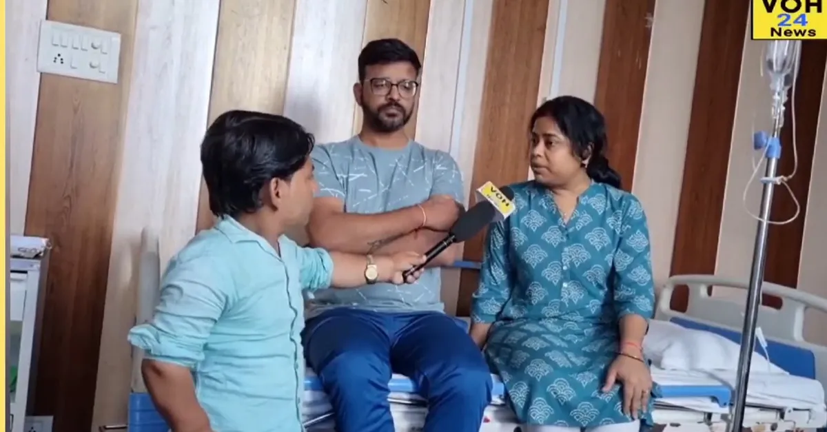 TV news interview with a patient